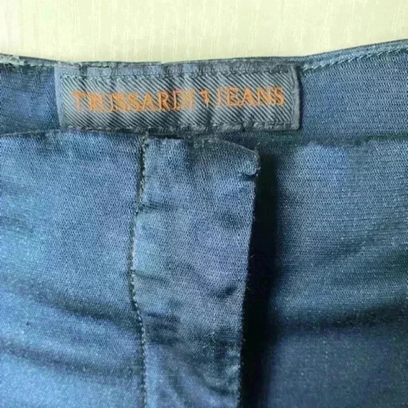 Trussardi Italy Dark Navy Pleated High Waist Women Pants. Italy size 40 (US 4) - Picture 5 of 12